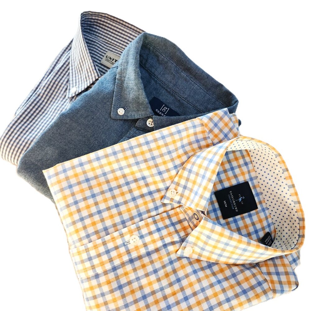Lot of 3 Men’s Shirts Size M  Tailorbyrd George United  Casual/Work Bundle